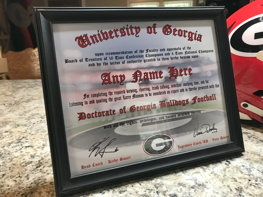 Doctorate of Georgia Bulldogs Football - Personalized 8" x 10" photo with frame