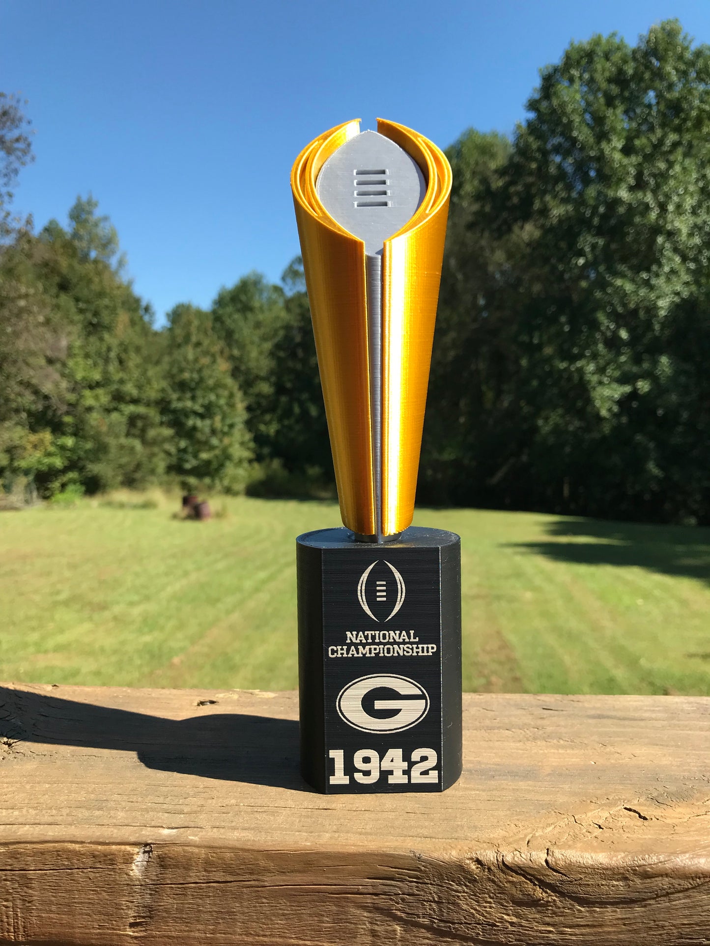 UGA 1942 10" National Championship Trophy laser engraved