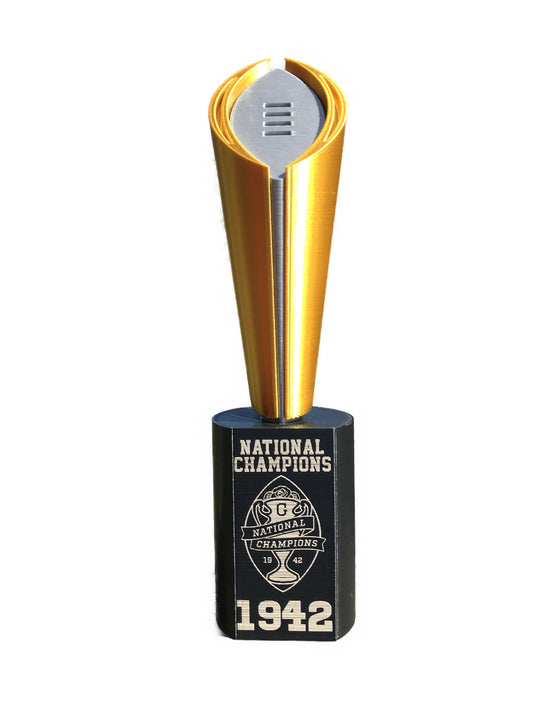 UGA 1942 10" National Championship Trophy laser engraved - logo