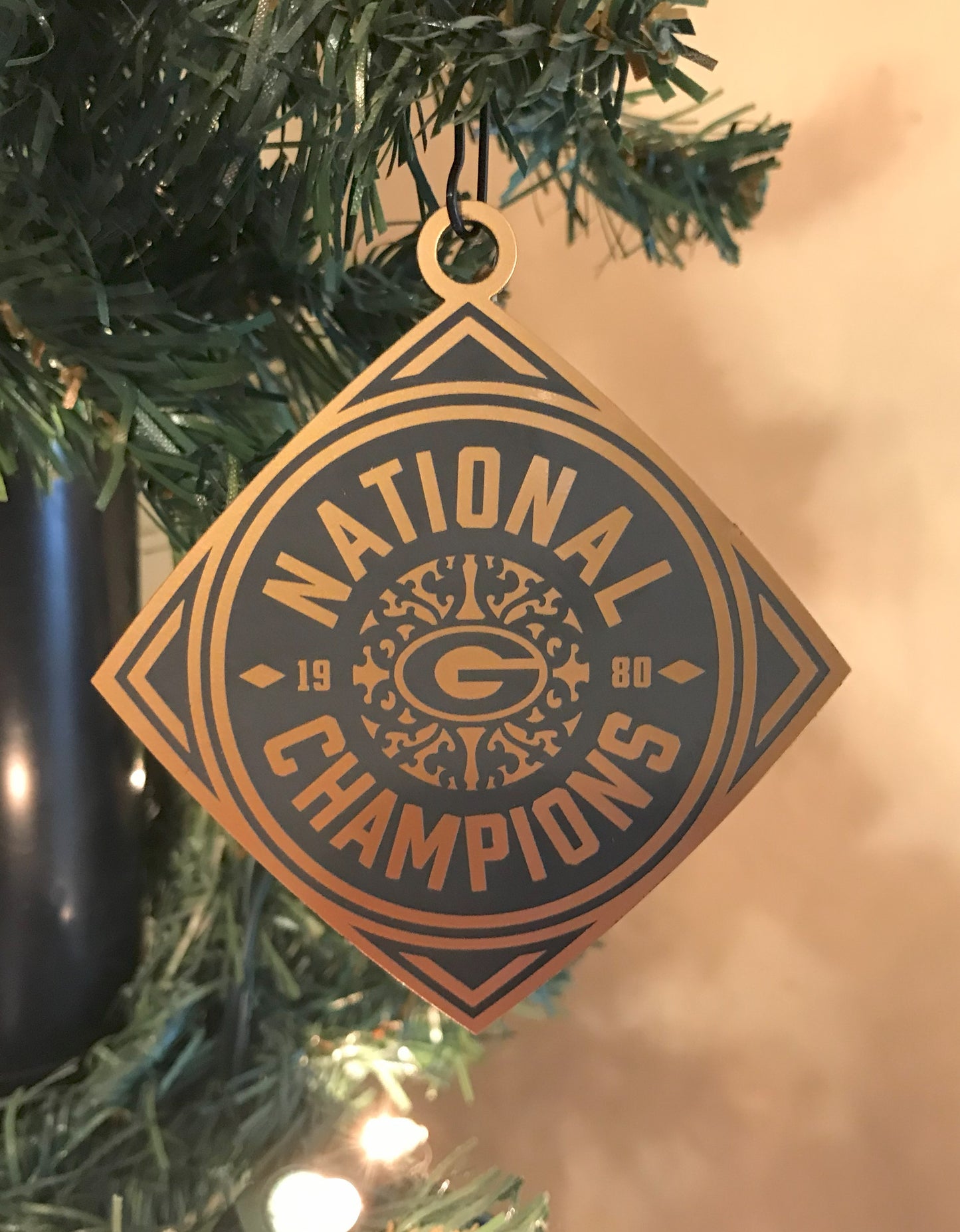 UGA 1980 National Champions Logo Ornament 3 1/4"x 3"