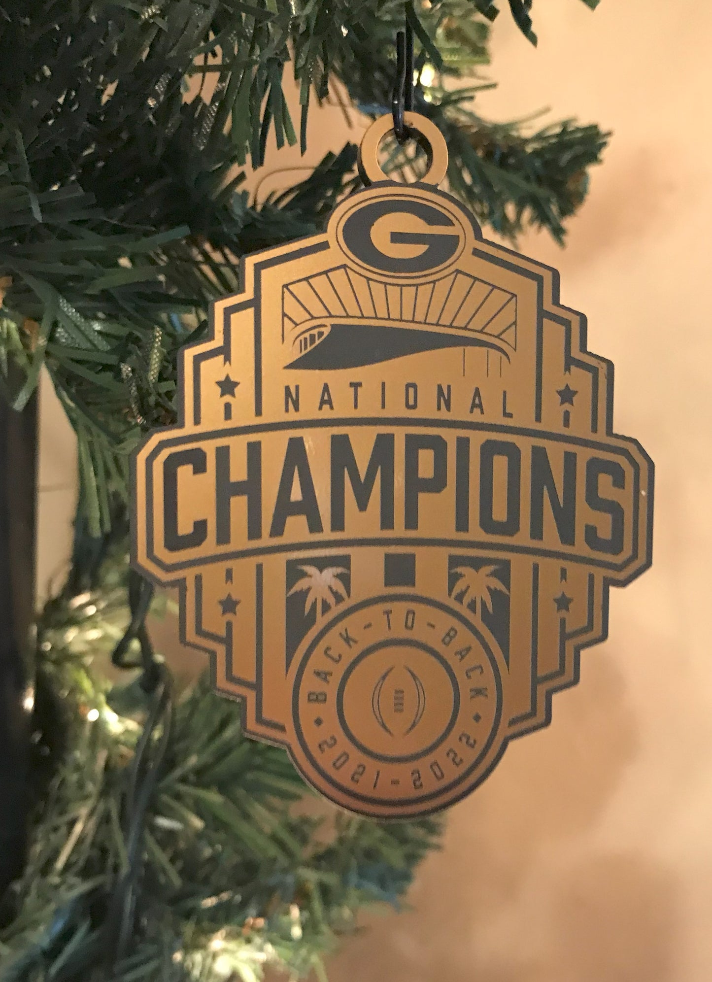 UGA 2022 National Champions (back to back) Ornament 3"x2 1/2"