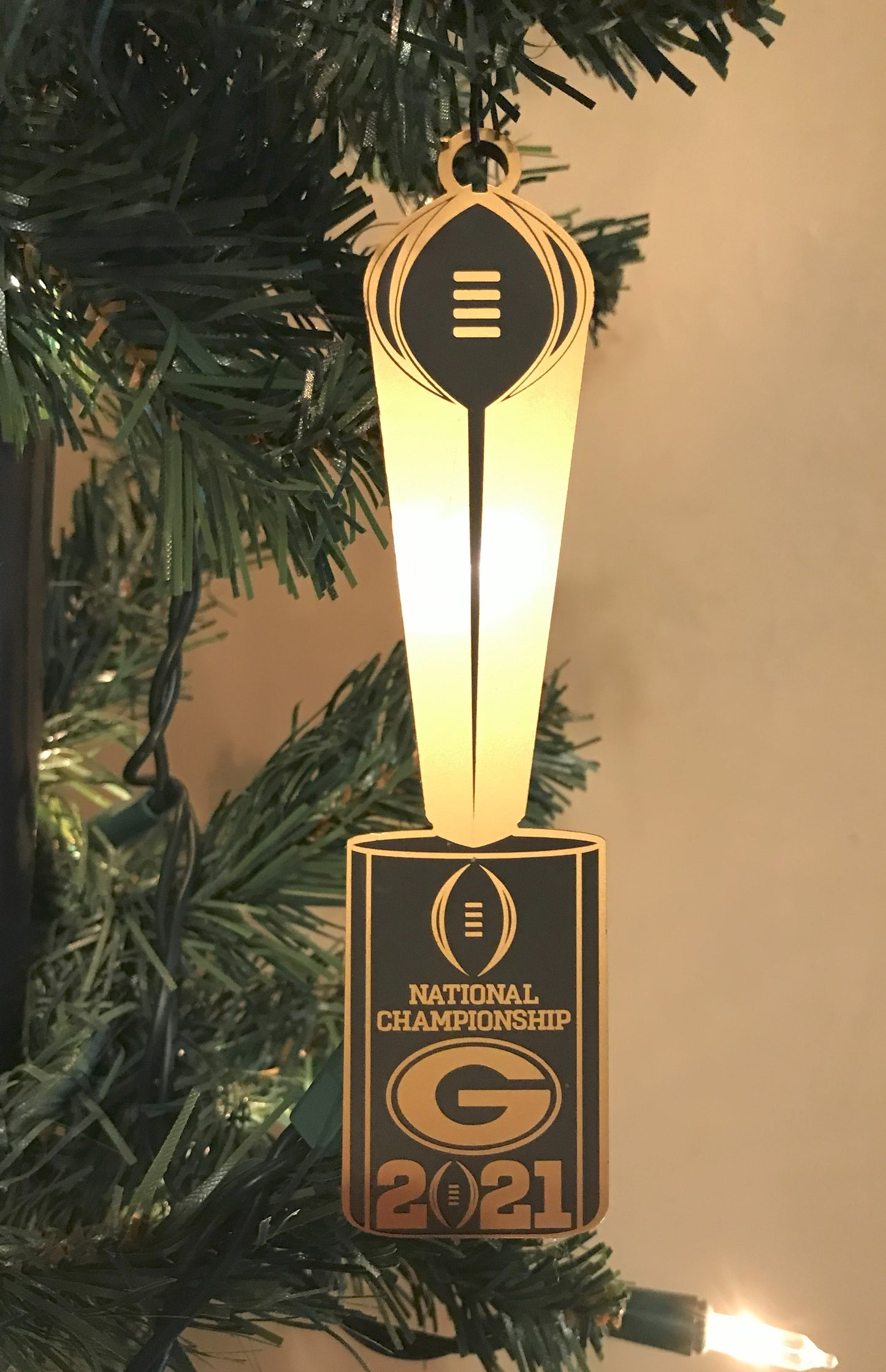 UGA 2021 National Championship Trophy 5 inch Ornament