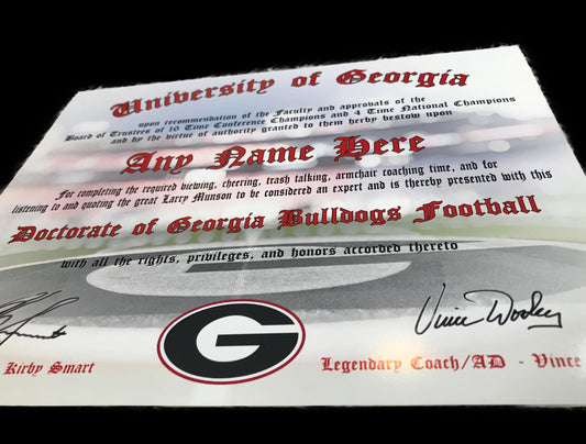 Doctorate of Georgia Bulldogs Football - Personalized 8" x 10" photo