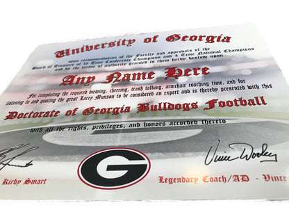 Doctorate of Georgia Bulldogs Football - Personalized 8" x 10" photo