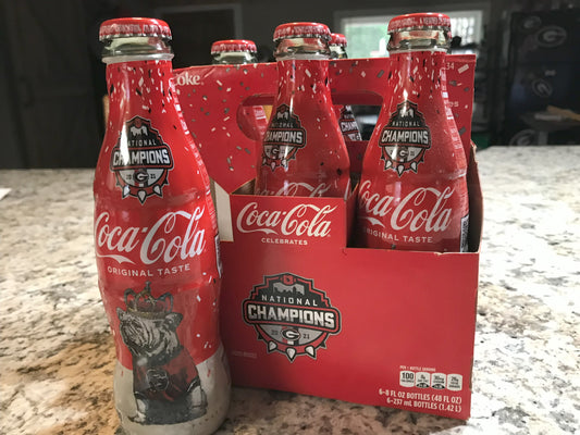 UGA 2021 National Championship 6 Pack Coke Bottles