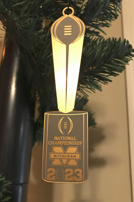 Michigan 2023 National Championship Trophy 5 inch Ornament