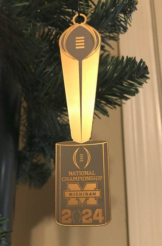 Michigan 2024 National Championship Trophy 5 inch Ornament