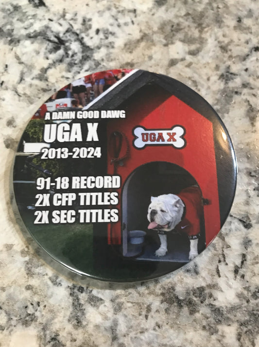 UGA X 3" Button
