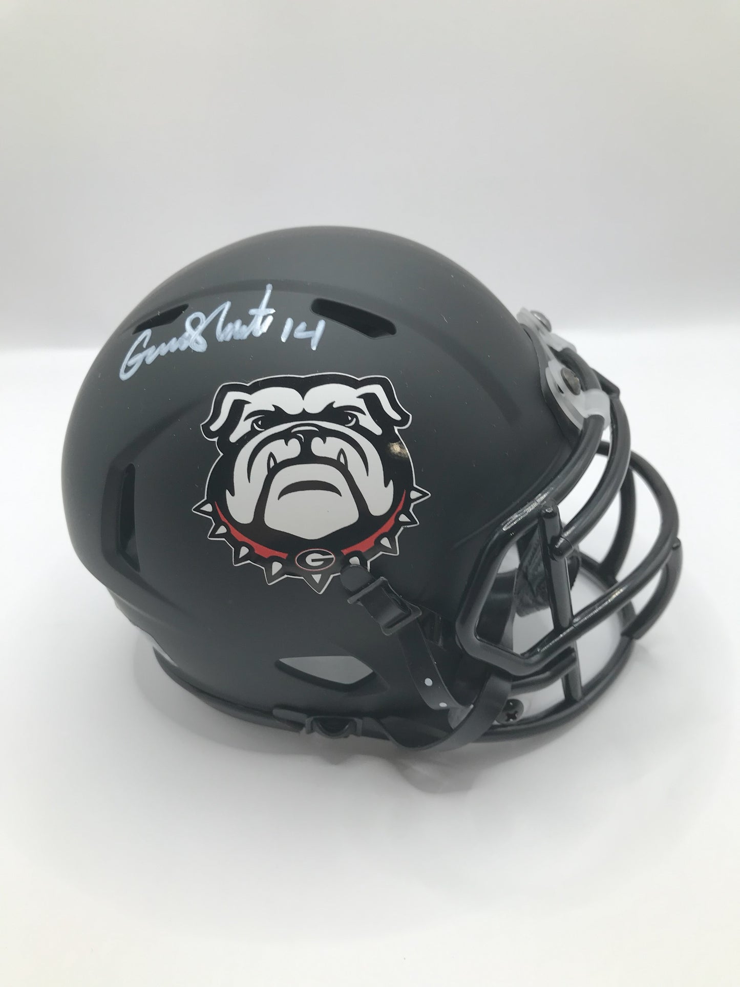 Mini Helmet - Gunner Stockton Autographed Custom Riddell Matte Black with Legit COA