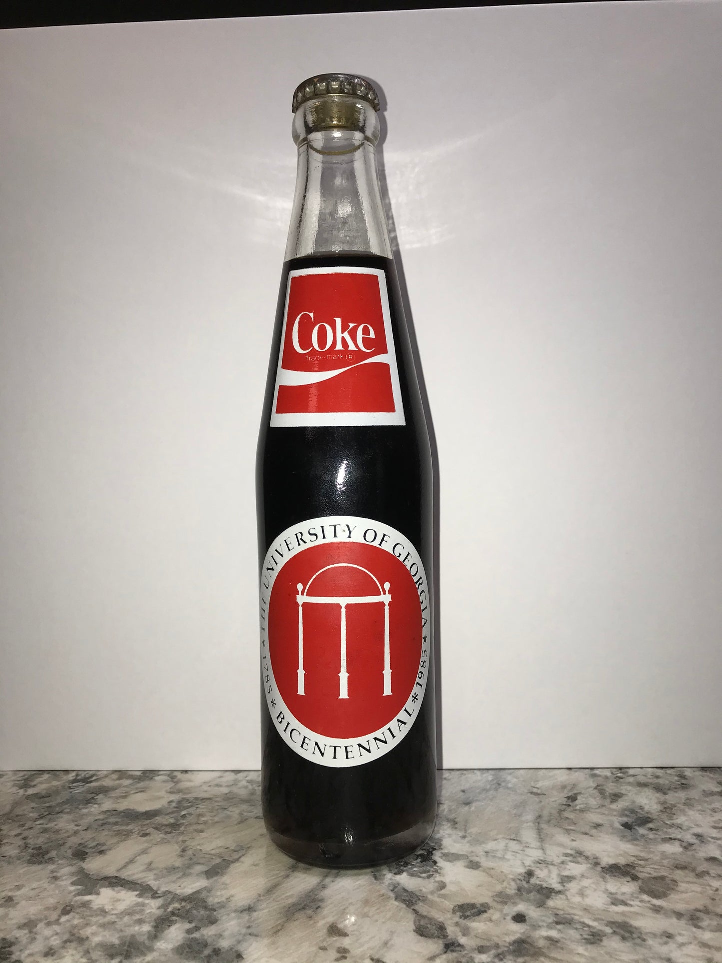 UGA Rare 1985 Bicentennial Coke Bottle
