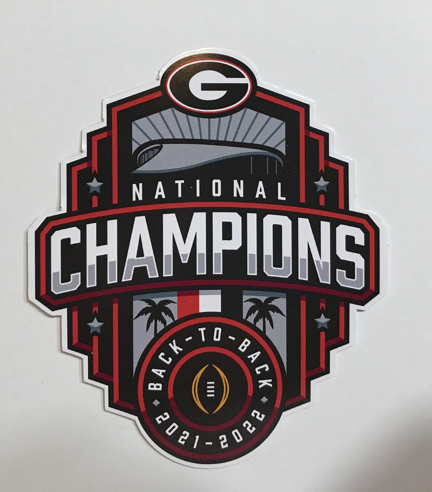 2022 UGA National Champions logo decals - 3 per order