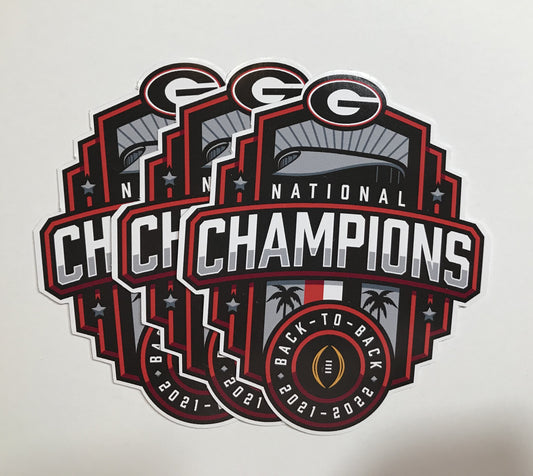 2022 UGA National Champions logo decals - 3 per order