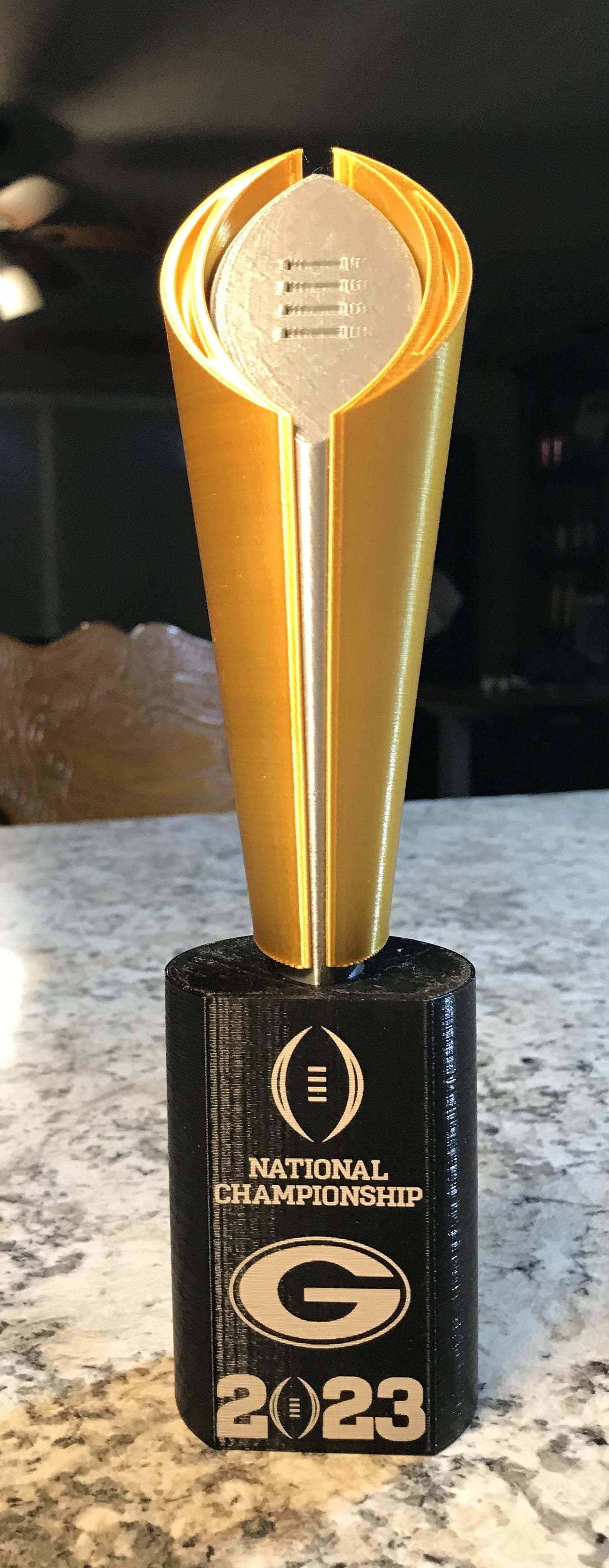 UGA 2023 Replica National Championship Trophy - laser engraved