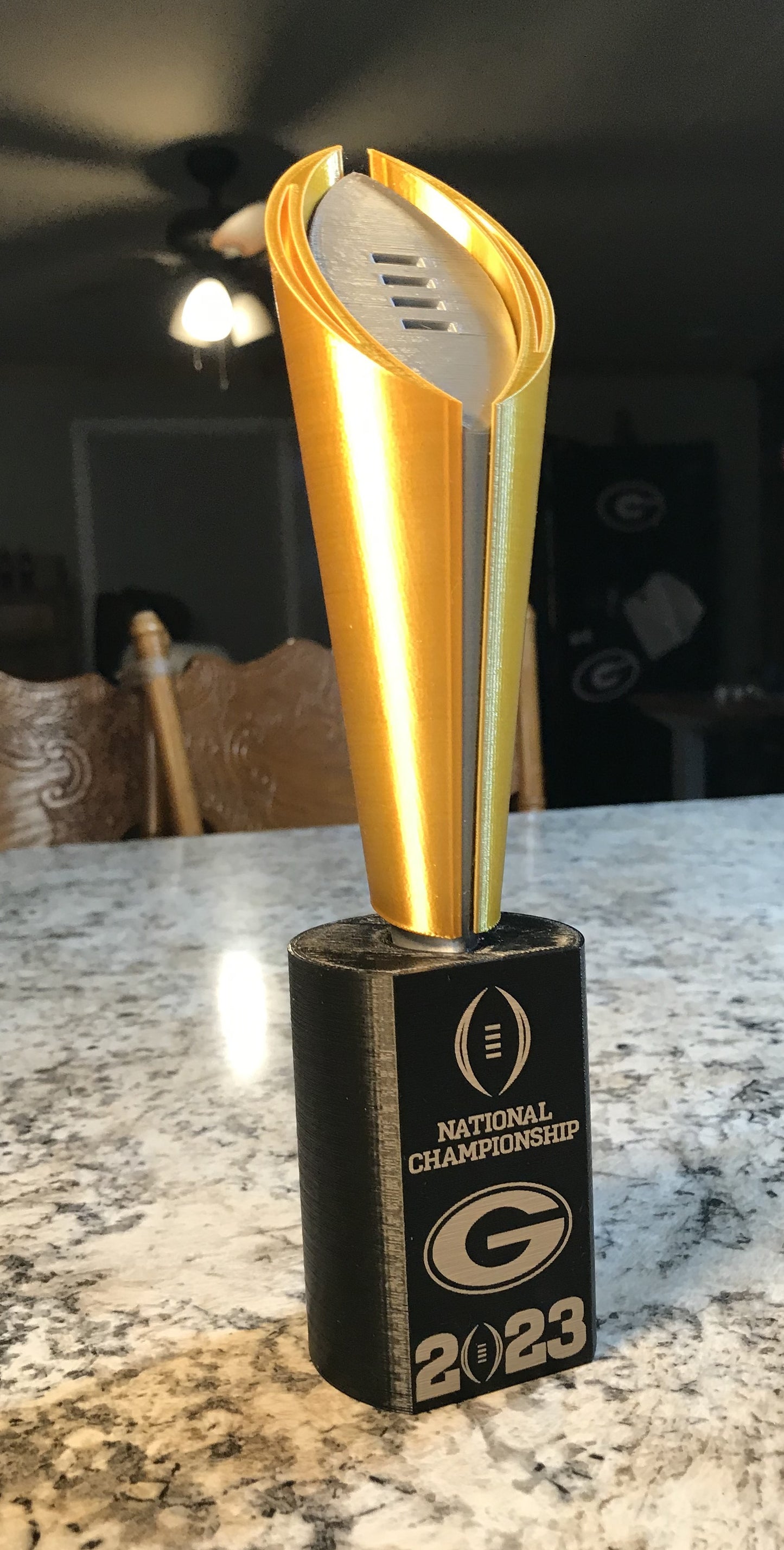 UGA 2023 Replica National Championship Trophy - laser engraved