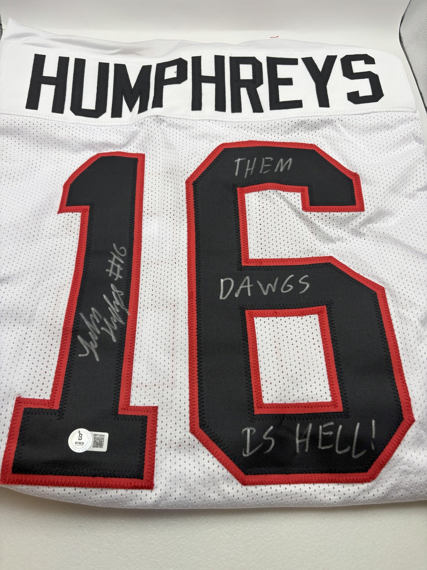 Jersey - London Humphreys Signed UGA Jersey White w/ inscription