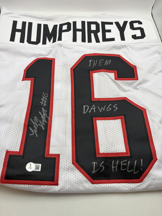Jersey - London Humphreys Signed UGA Jersey White w/ inscription