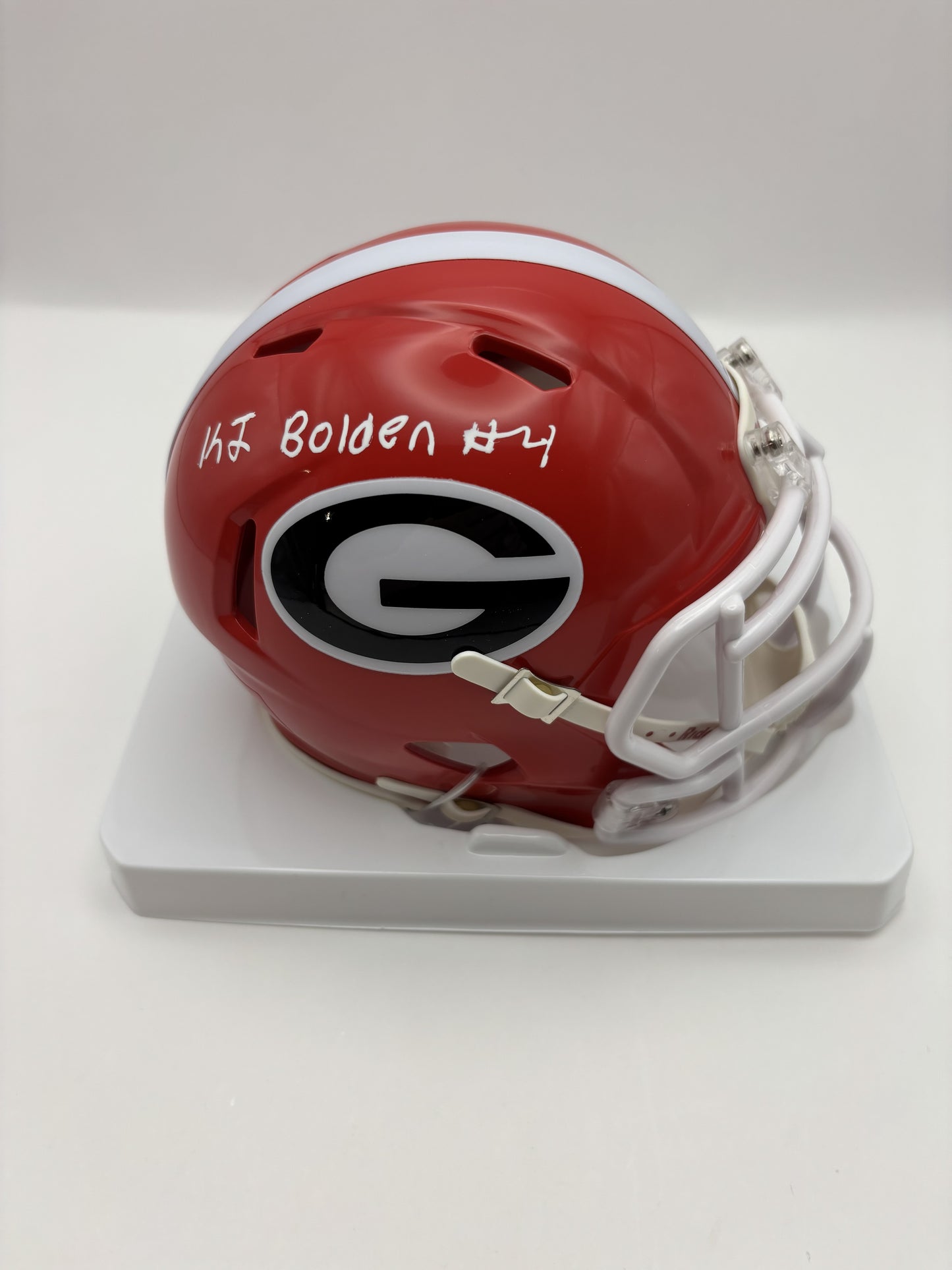 Mini Helmet - KJ Bolden Autographed Riddell with Radtke COA