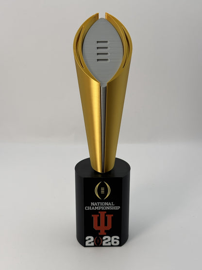 Indiana 2026 10" National Championship Replica Trophy - UV Color Print