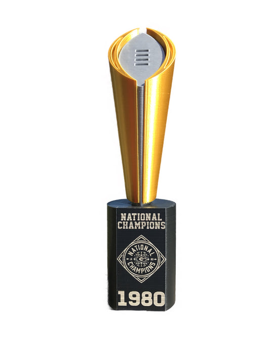 UGA 1980 Replica National Championship Trophy - laser engraved - logo