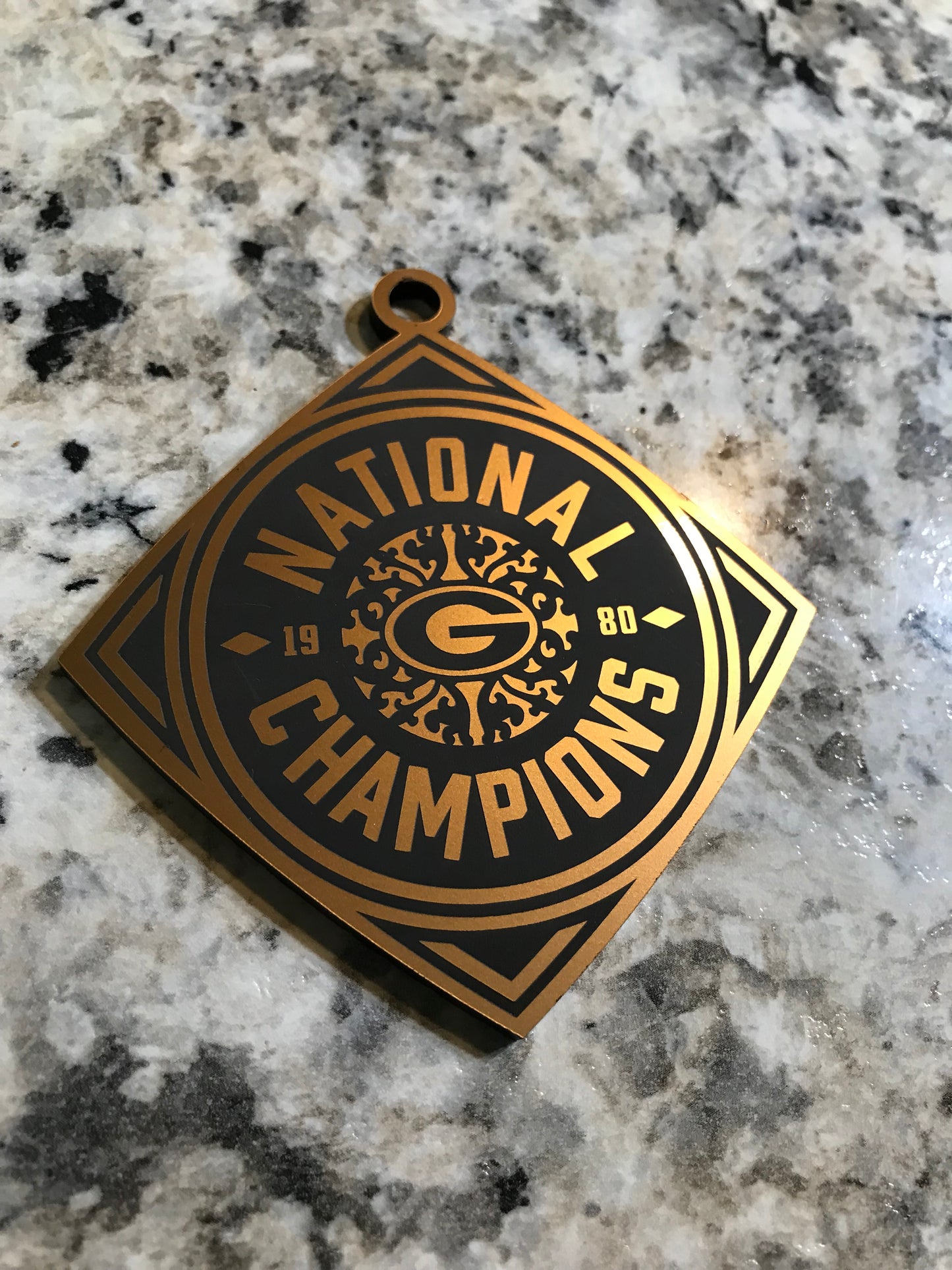 UGA 1980 National Champions Logo Ornament 3 1/4"x 3"