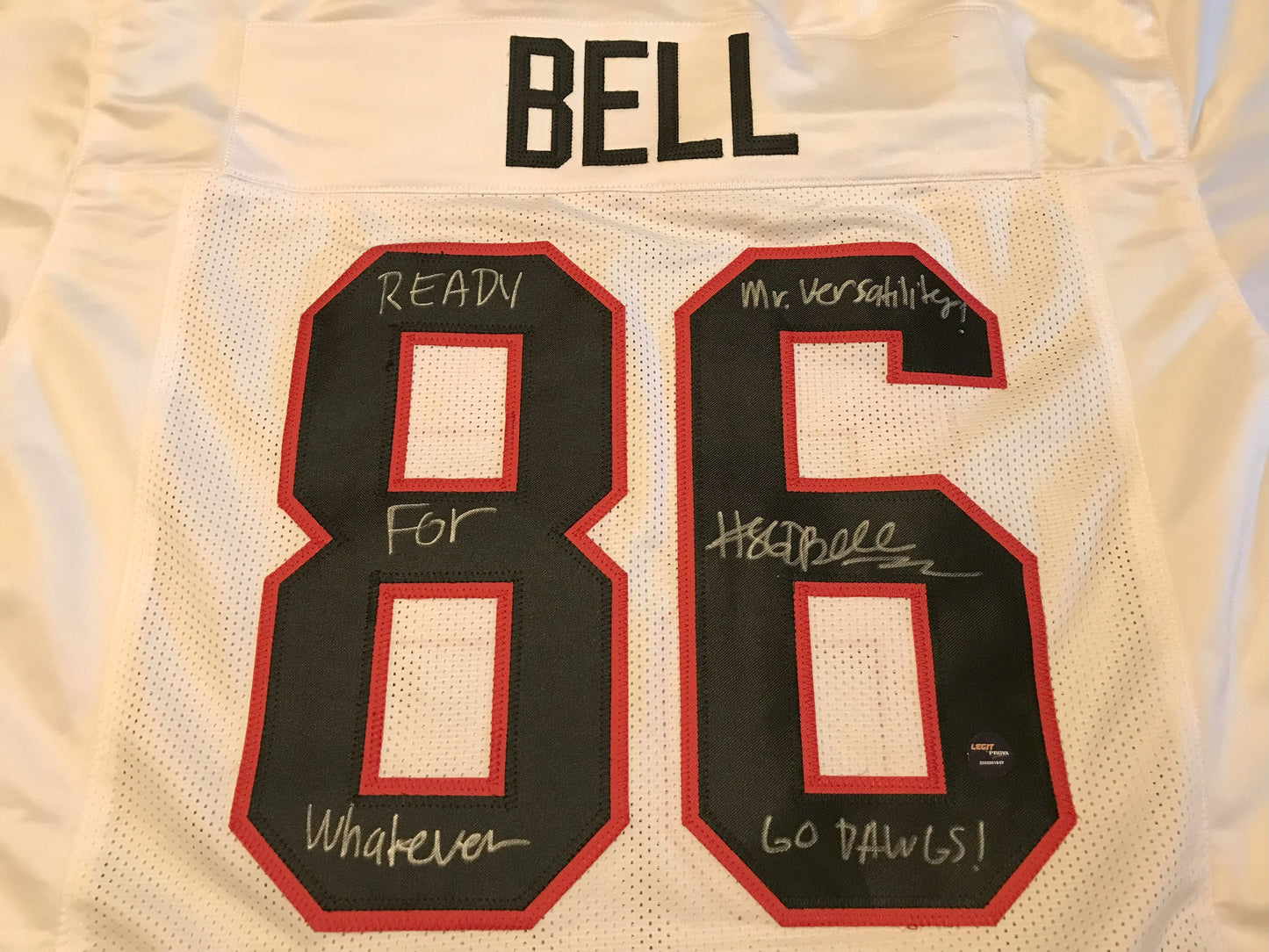 Jersey - Dillon Bell Signed UGA Jersey White w/ inscriptions - Legit COA