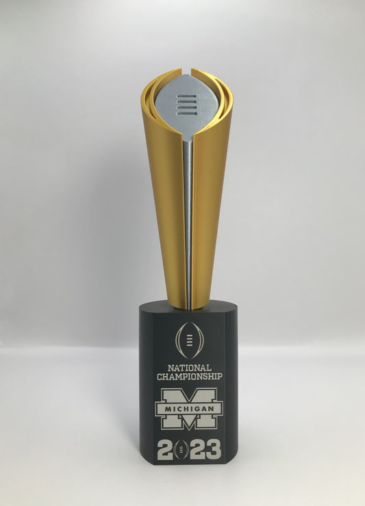 Michigan 2023 10" National Championship Replica Trophy - Laser Engraved