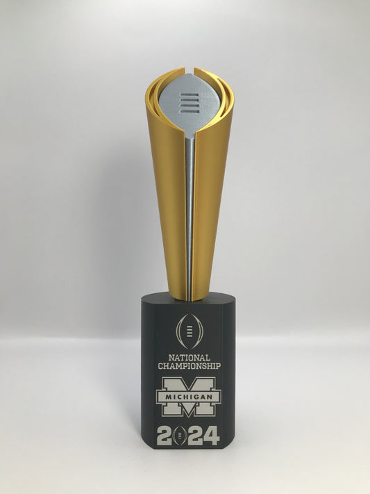 Michigan 2024 10" National Championship Replica Trophy - laser engraved
