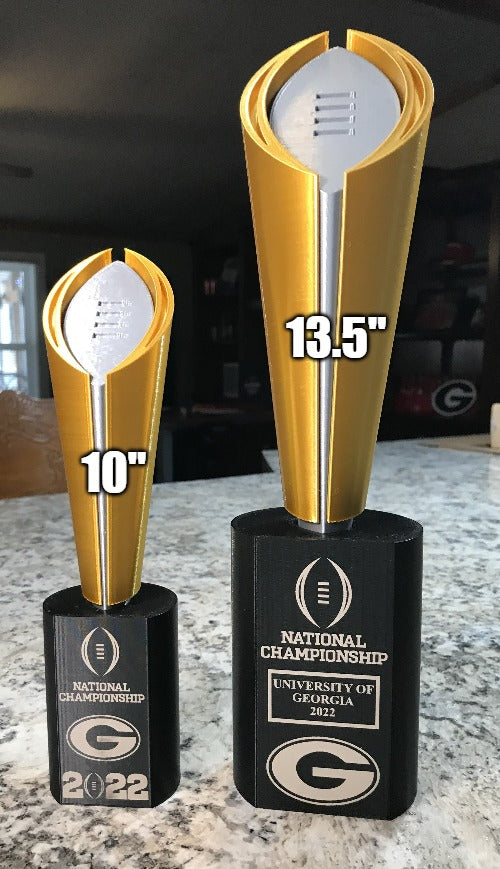 UGA 2022 13.5" Nation Championship Replica Trophy - Laser engraved