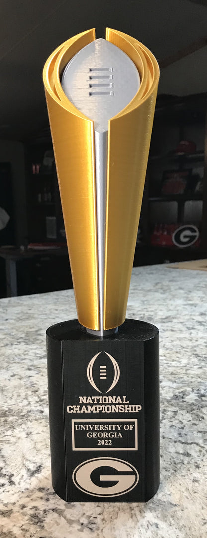 UGA 2022 13.5" Nation Championship Replica Trophy - Laser engraved