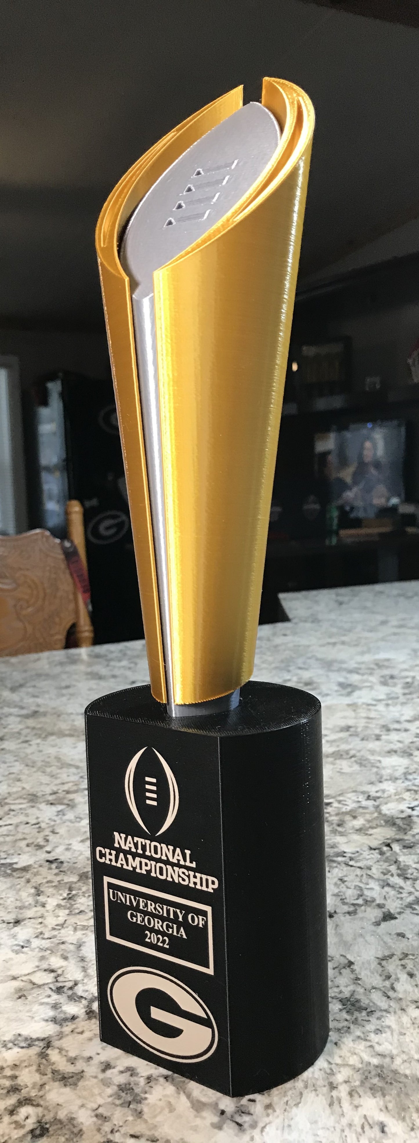 UGA 2022 13.5" Nation Championship Replica Trophy - Laser engraved