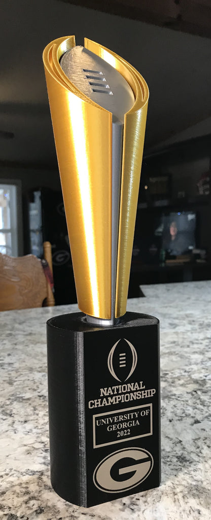 UGA 2022 13.5" Nation Championship Replica Trophy - Laser engraved