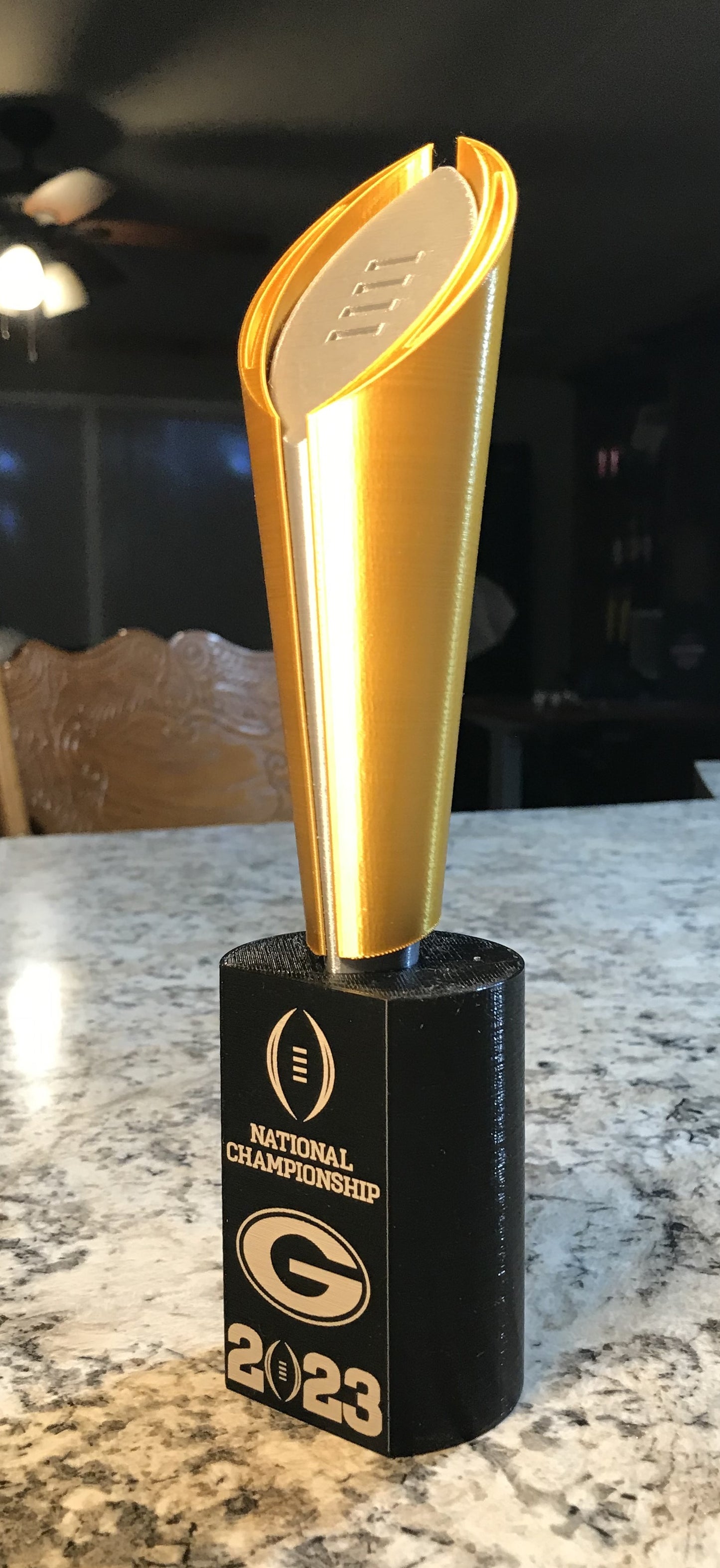 UGA 2023 Replica National Championship Trophy - laser engraved